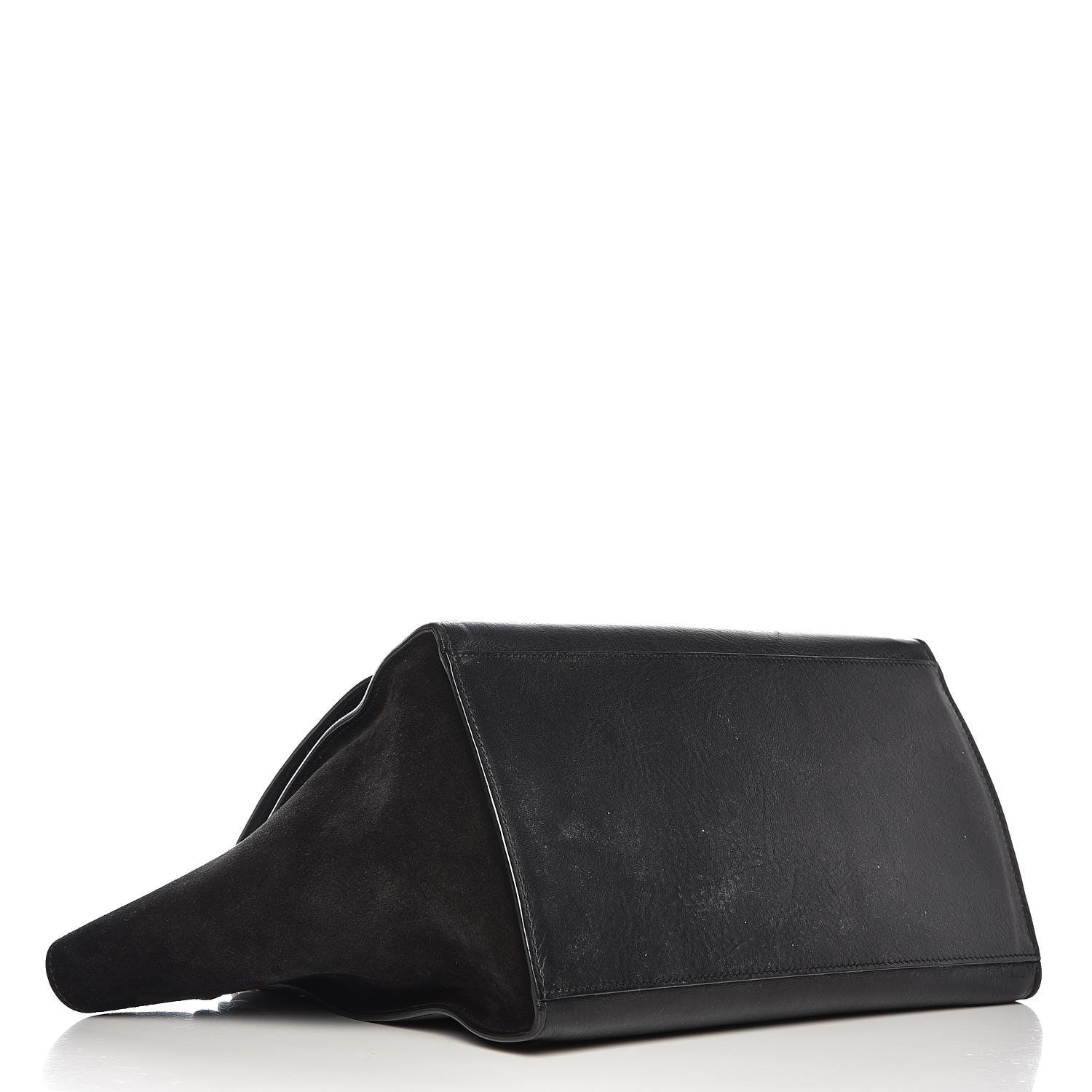 Celine Crocodile Embossed Calfskin Medium Trapeze Black 4 of 10