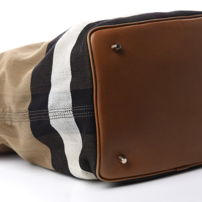 Burberry Canvas Mega Check Medium Ashby Hobo Saddle Brown 6 of 9