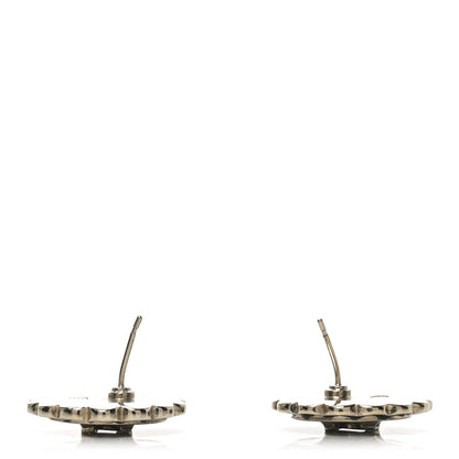 Chanel Metal Enamel CC Round Earrings Gold Black 3 of 4