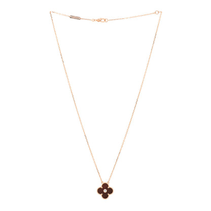 Van Cleef & Arpels 18K Rose Gold Diamond Bulls Eye Vintage Alhambra Pendant Necklace 2 of 3