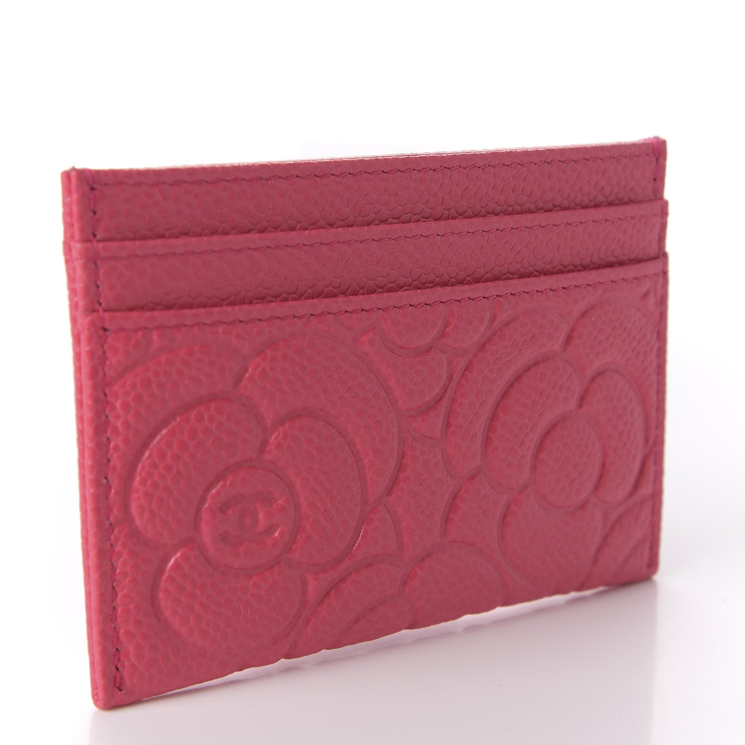 Chanel Caviar Camellia Embossed Card Holder Pink 3 of 7