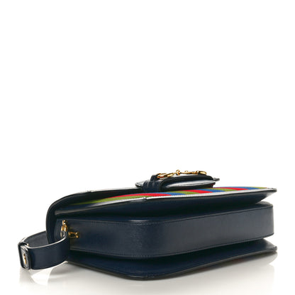 Gucci Velvet Azalea Calfskin Baiadera Stripe Horsebit 1955 Shoulder Bag Multicolor 4 of 13