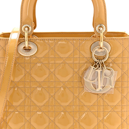 Christian Dior Patent Cannage Medium Lady Dior Beige 8 of 10