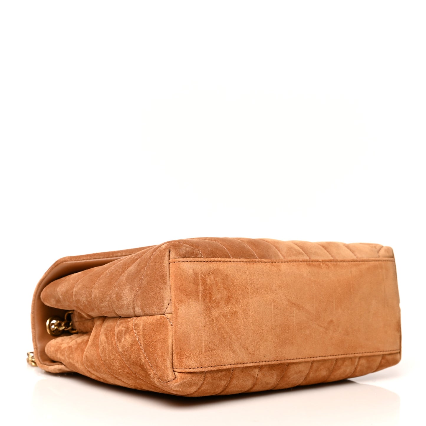 Suede Calfskin Y Quilted Monogram Small Loulou Chain Satchel Cinnamon