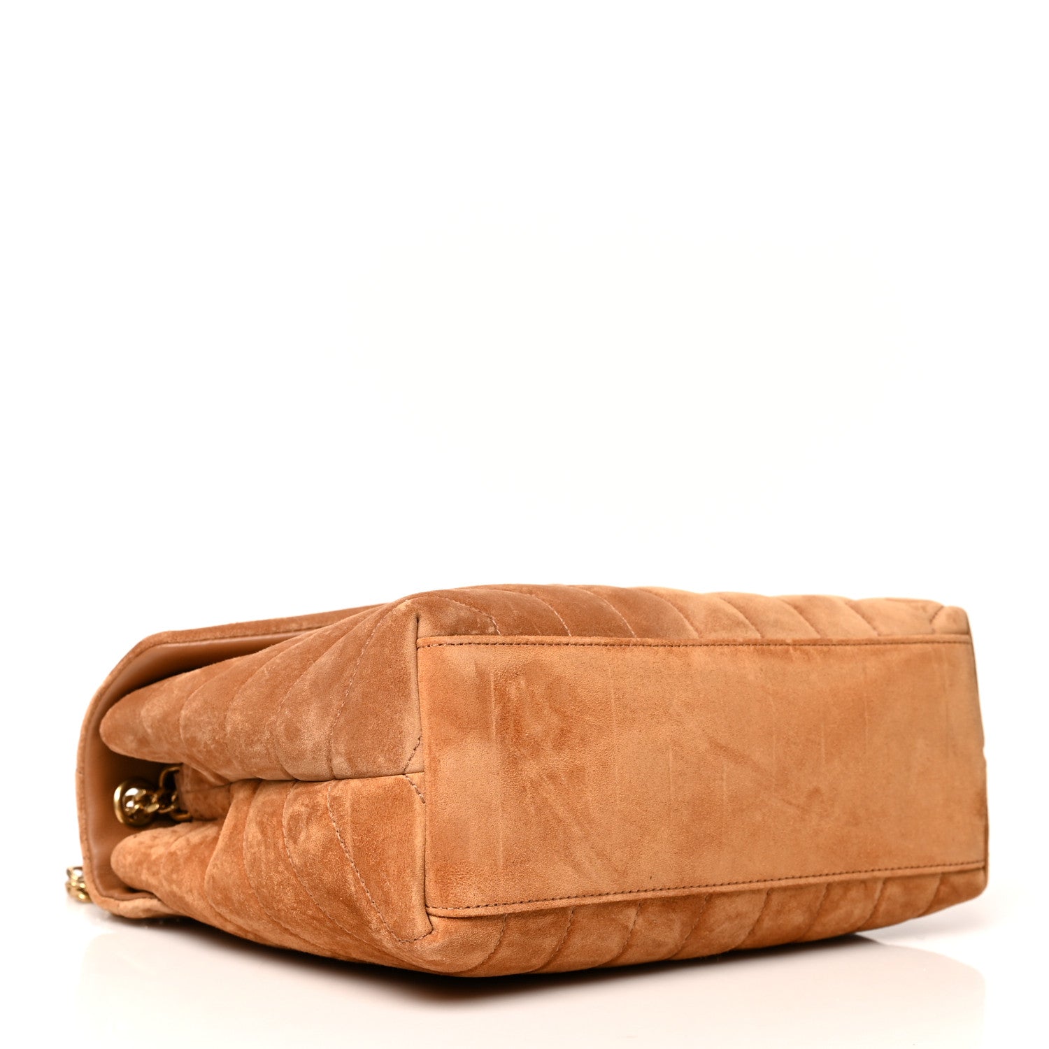 Saint Laurent Suede Calfskin Y Quilted Monogram Small Loulou Chain Satchel Cinnamon 4 of 11