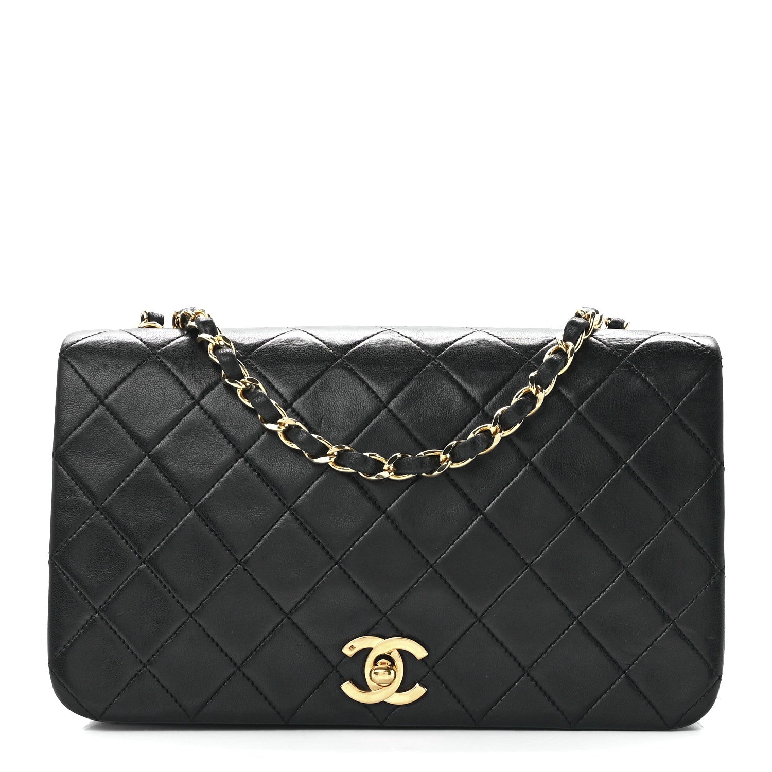 Chanel Lambskin Quilted Small Single Flap Black 1 of 12