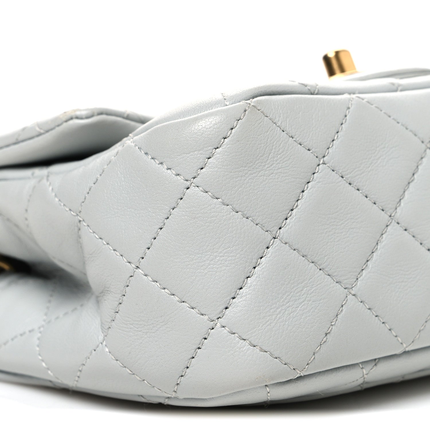 Chanel Lambskin Quilted Mini Pearl Crush Flap Light Grey 9 of 11