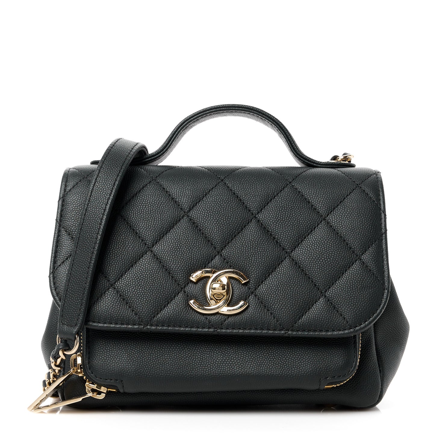 Caviar Quilted Small Business Affinity Flap Black