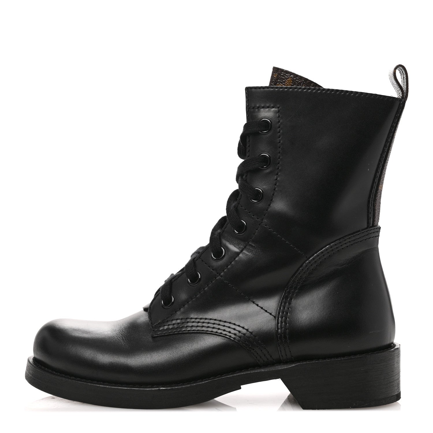 Louis Vuitton Calfskin Monogram Metropolis Flat Ranger Boots 40 Black 1 of 11