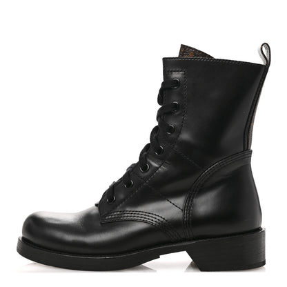 Louis Vuitton Calfskin Monogram Metropolis Flat Ranger Boots 40 Black 1 of 11