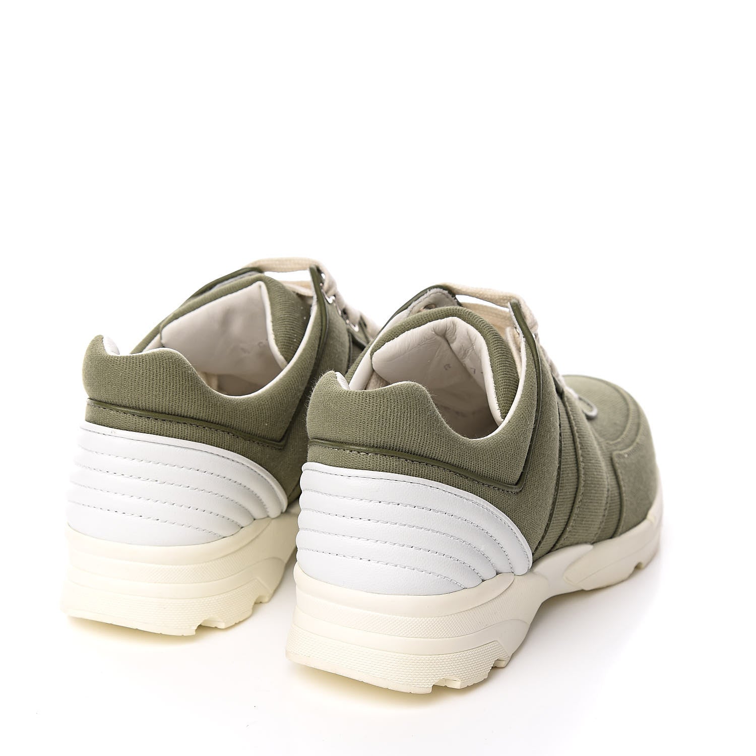 Chanel Canvas Womens Sneakers 38 Green 4 of 8