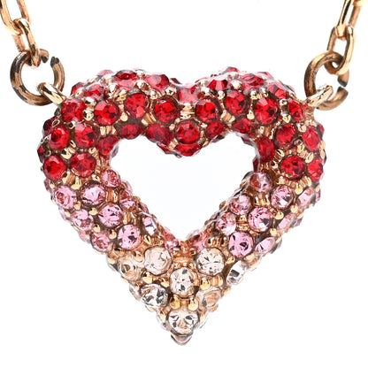 Louis Vuitton Swarovski LV and V Heart Strass Necklace Rose Gold 4 of 7