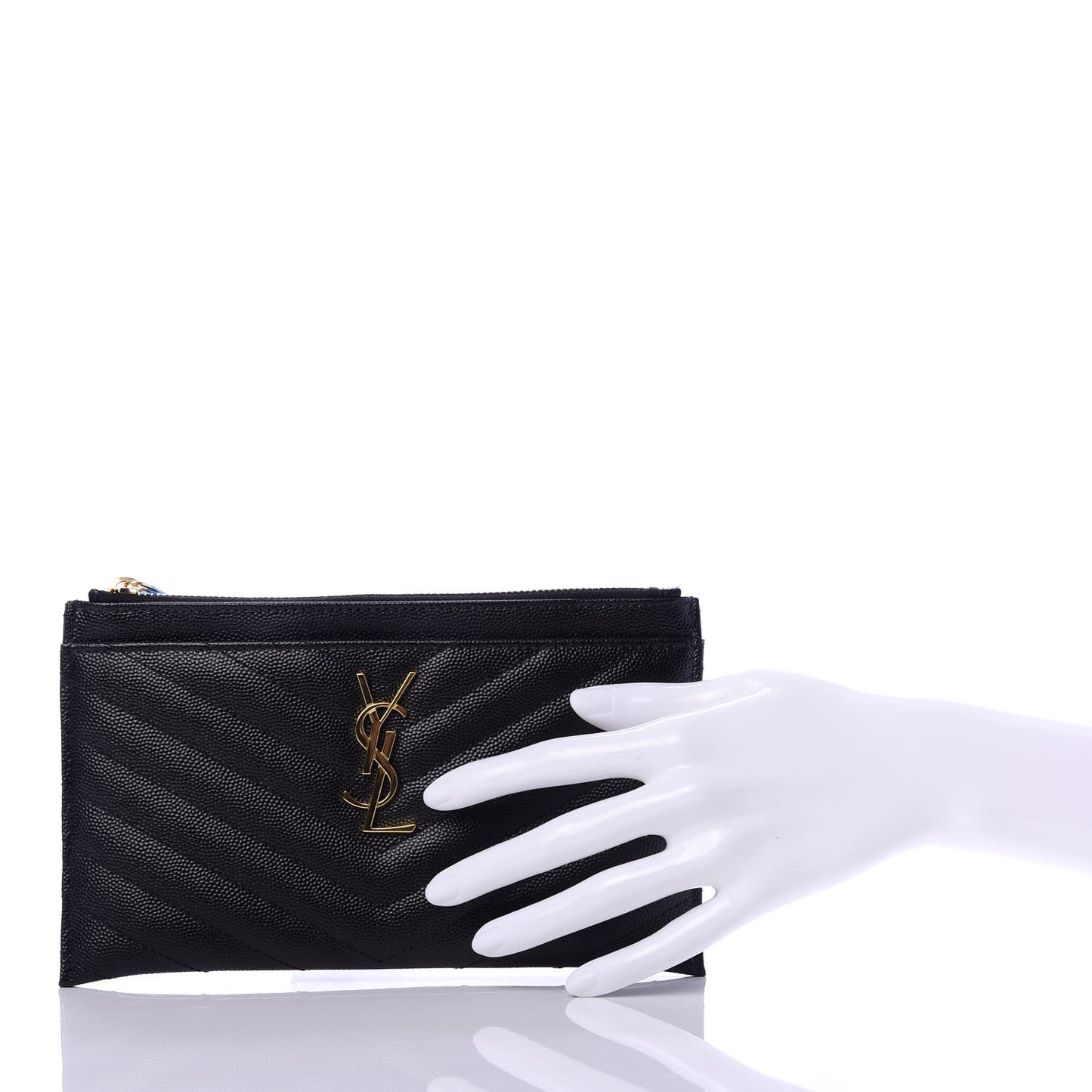 Grain De Poudre Chevron Monogram Bill Pouch Black