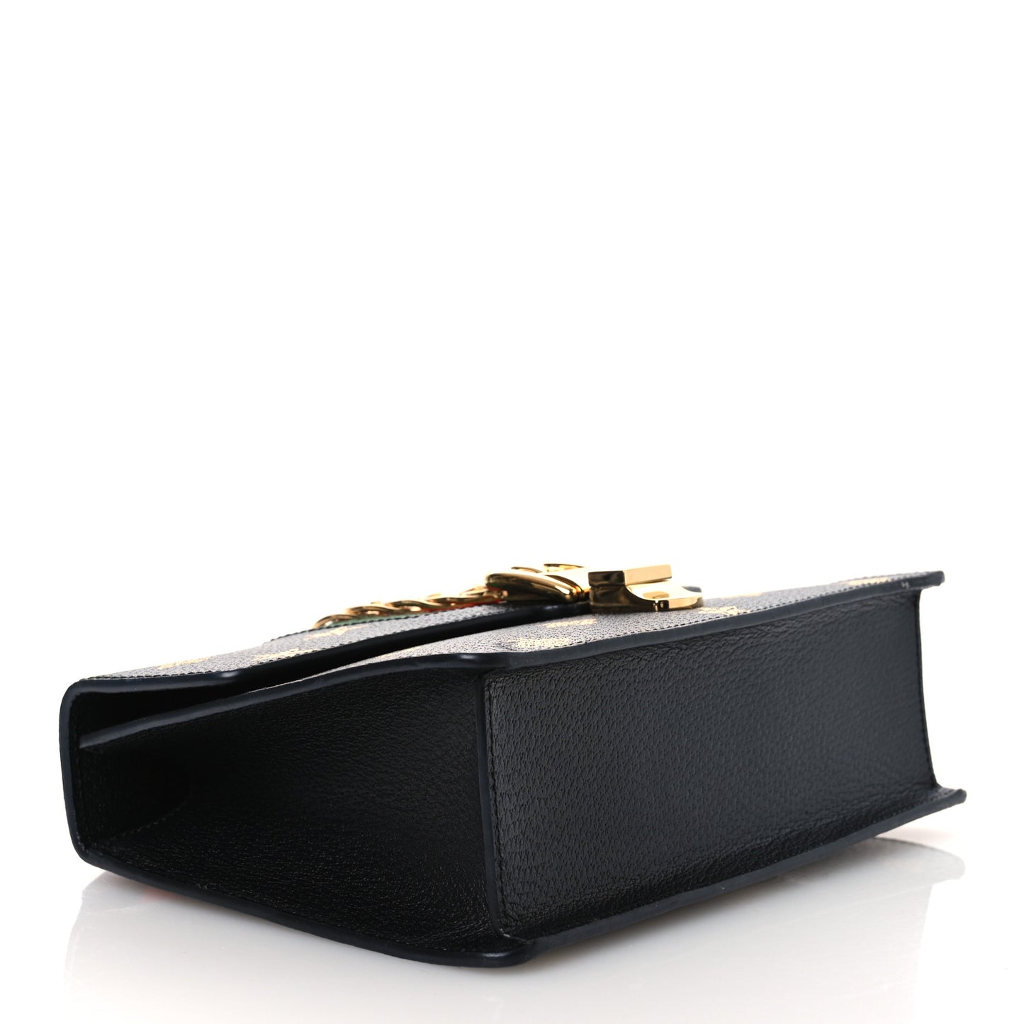 Textured Calfskin Bee Star Print Small Sylvie Shoulder Bag Black