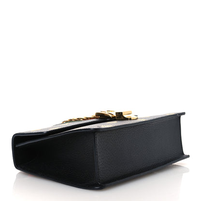 Gucci Textured Calfskin Bee Star Print Small Sylvie Shoulder Bag Black 4 of 11