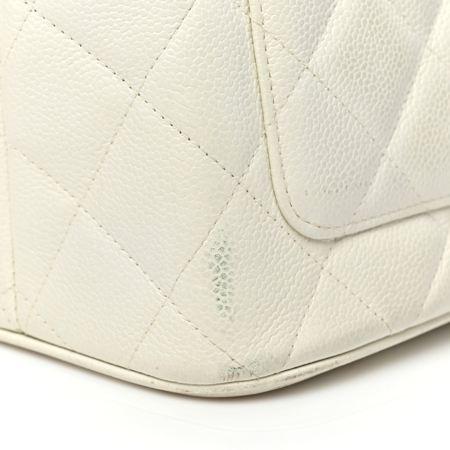 Caviar Quilted Medallion Tote White