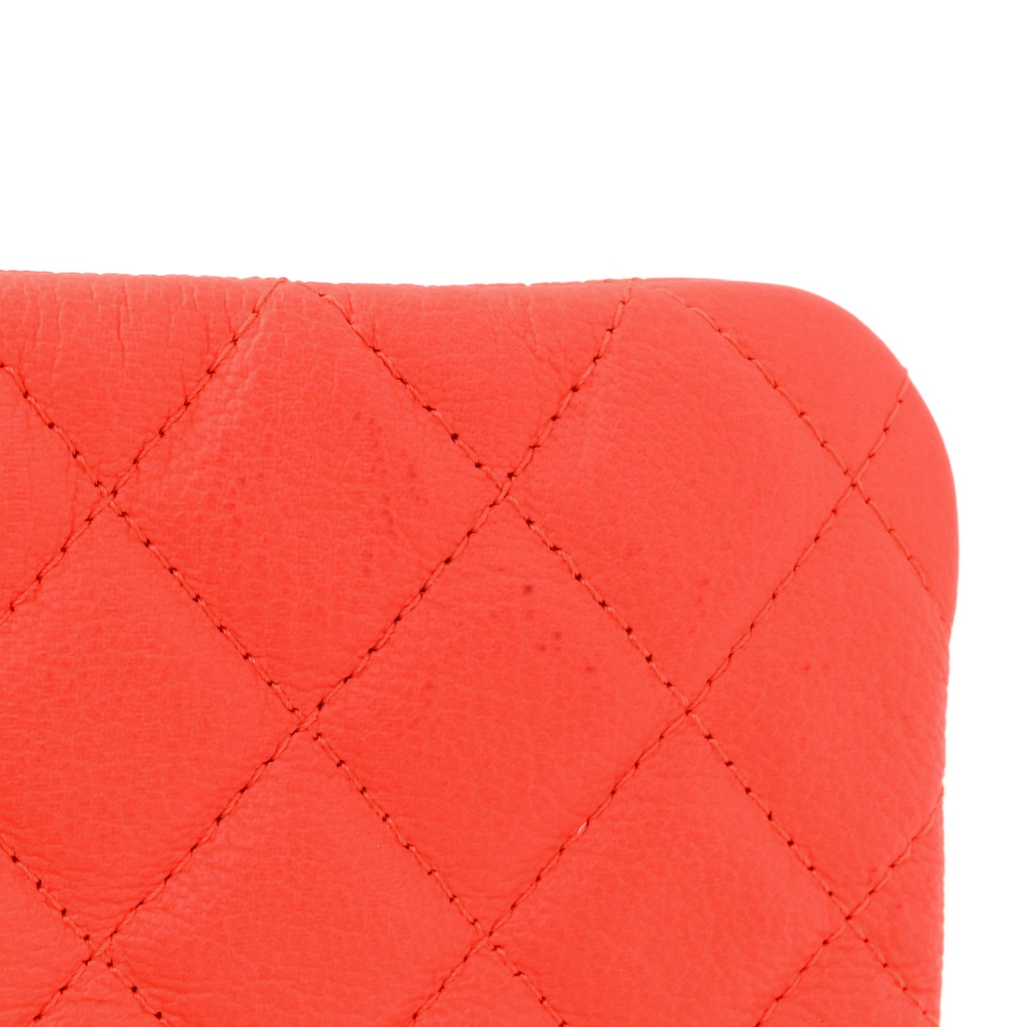 Goatskin Quilted Small Reissue Cosmetic Case Orange