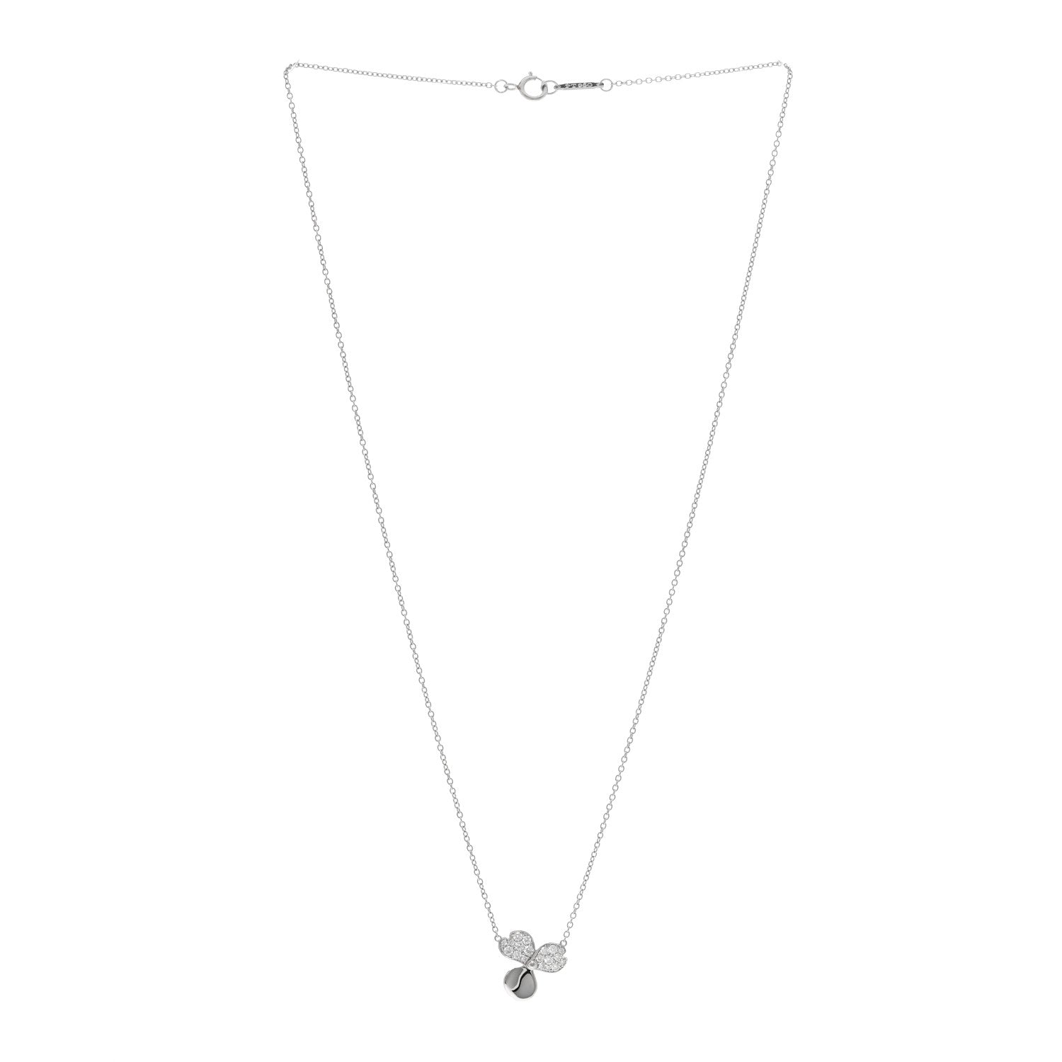 Tiffany Platinum Diamond .17ctw Small Paper Flowers Pendant Necklace 3 of 4