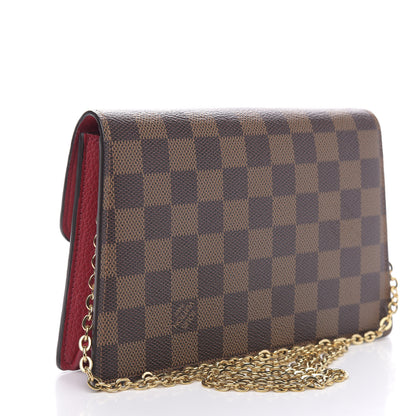 Louis Vuitton Damier Ebene Croisette Chain Wallet Scarlet 3 of 9