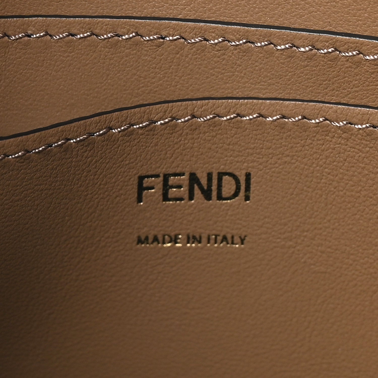 Fendi Fabric Jacquard Vitello Grace FF 1974 Baguette Pouch Tobacco Moro Sand 6 of 11