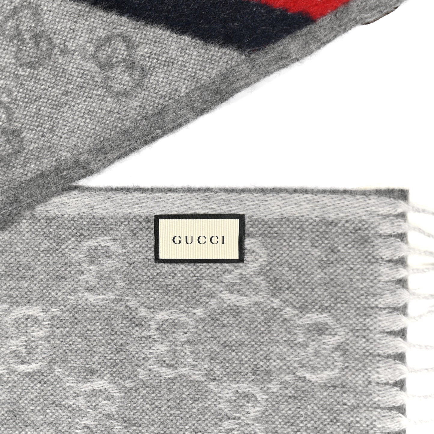 Wool Angora Monogram Web New Nikky Scarf Zinc Blue