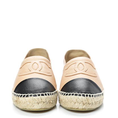 Chanel Lambskin CC Espadrilles 39 Beige Black 2 of 11