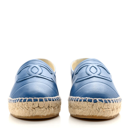 Chanel Lambskin CC Espadrilles 36 Blue 2 of 9