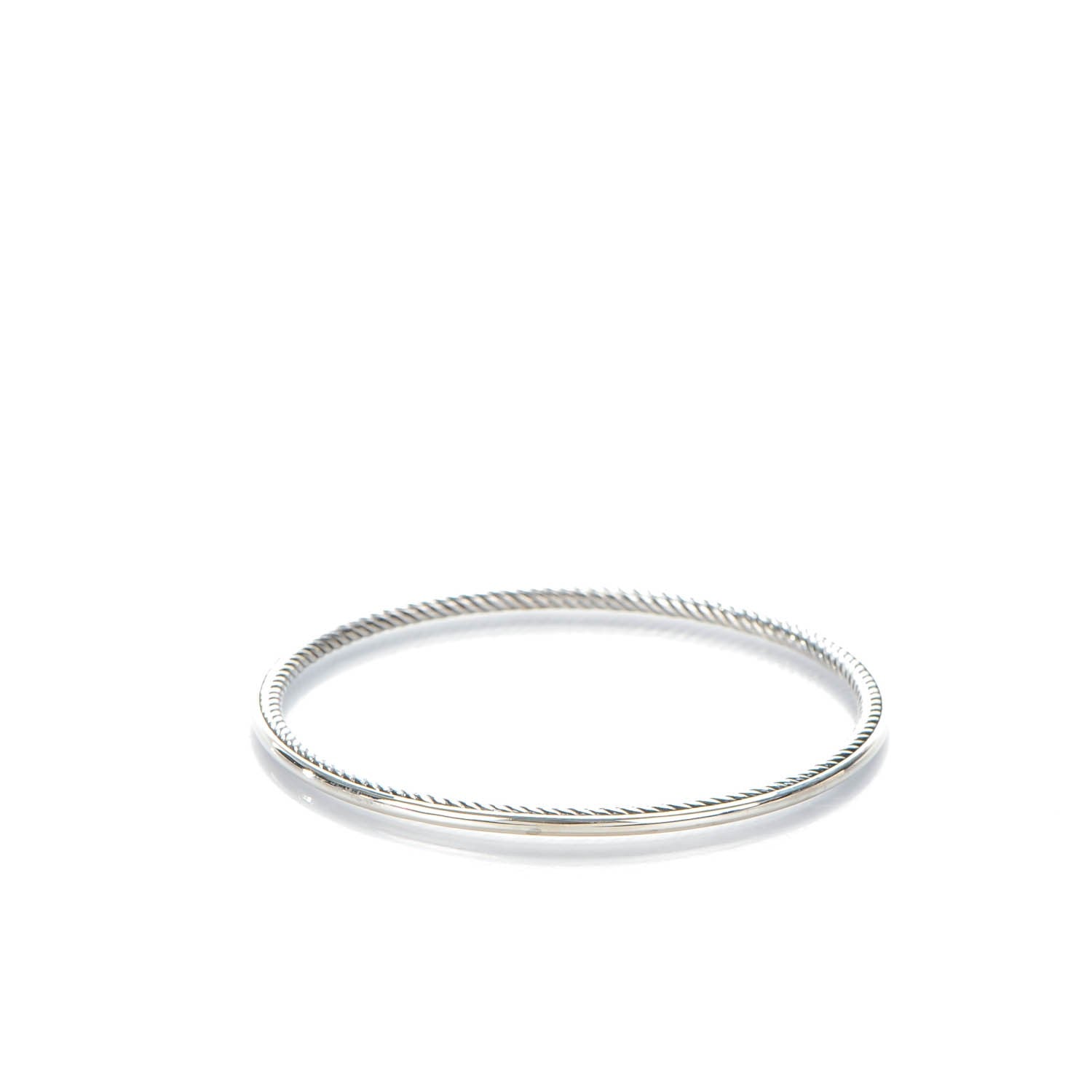 David Yurman Sterling Silver 3mm Cable Classics Bangle Bracelet 3 of 5