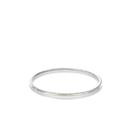 David Yurman Sterling Silver 3mm Cable Classics Bangle Bracelet 3 of 5