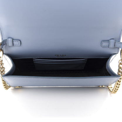 Prada Saffiano Soft Calf Bandoliera Chain Crossbody Bag Astrale 5 of 9