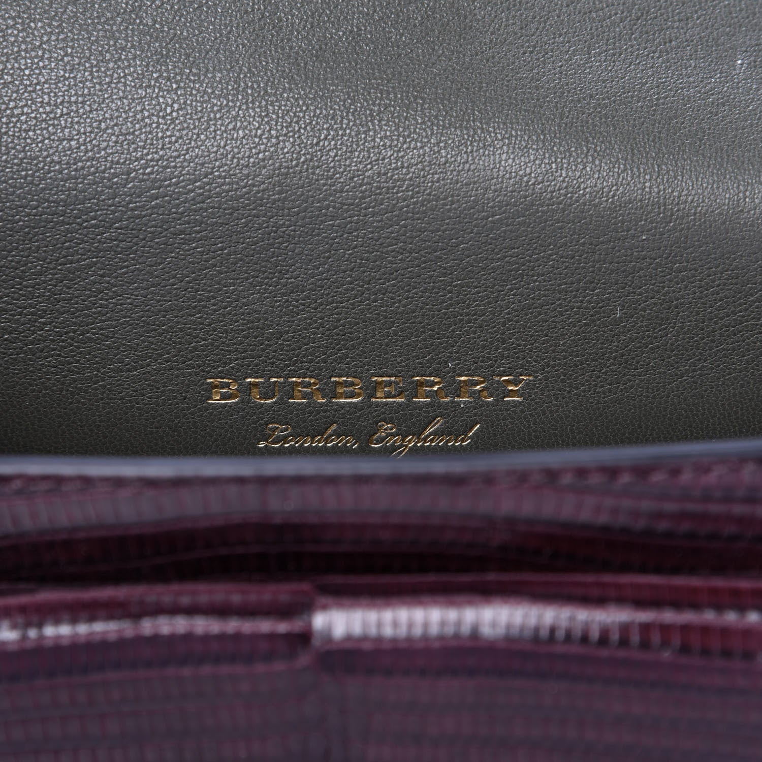 Burberry Lizard Square Satchel Dark Mahogany 8 of 8
