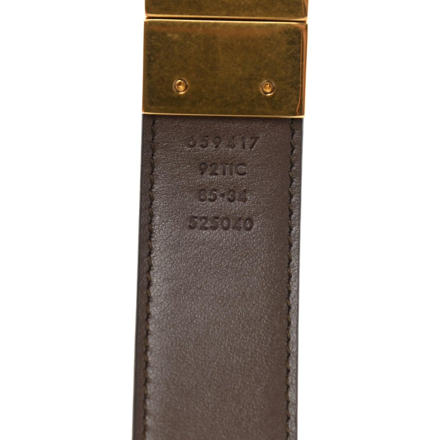 GG Supreme Monogram Plutone Calfskin Double G Reversible 30mm Belt 85 34 Beige Ebony New Acero
