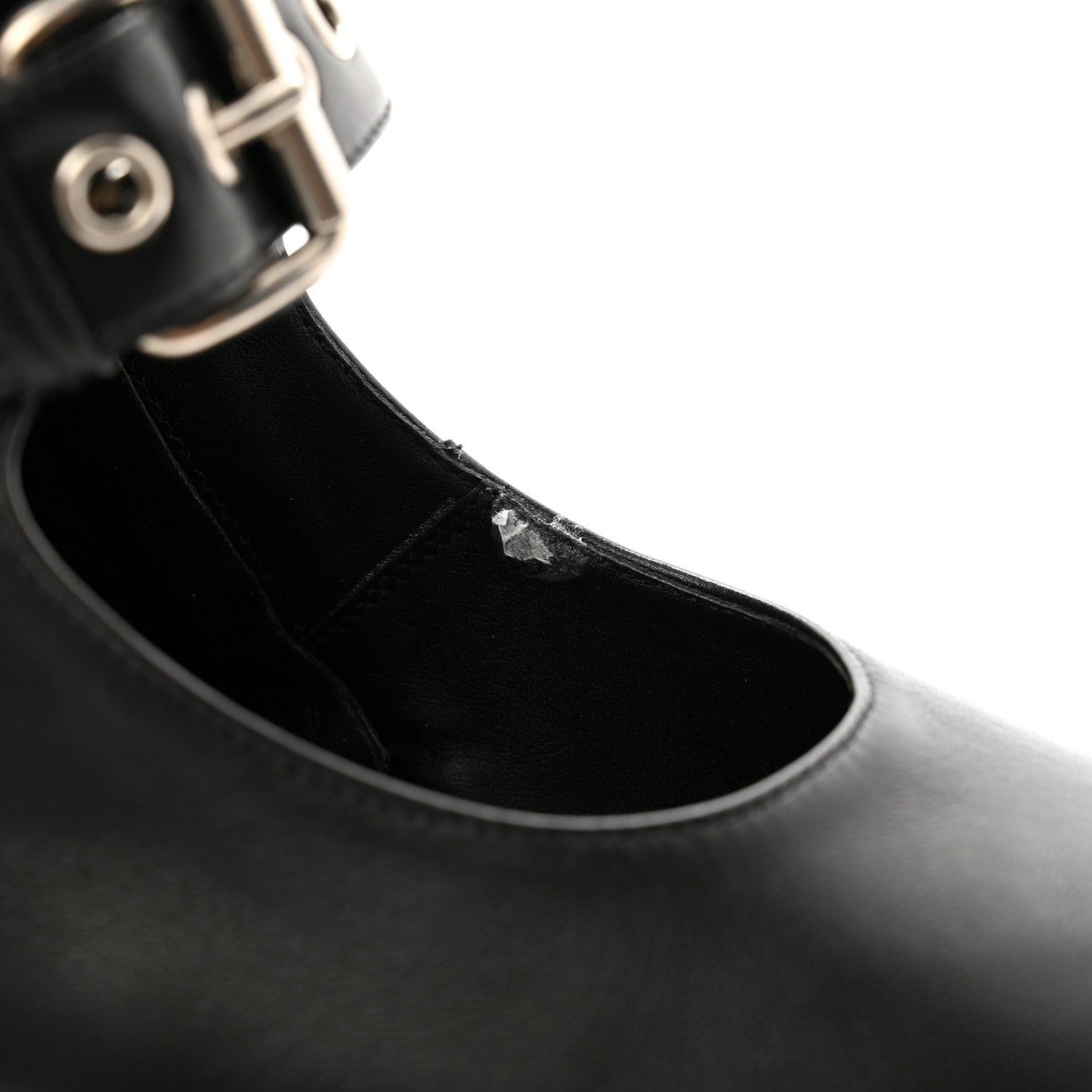 Gucci Calfskin Pin Buckle Knee High Boots 37 Black 5 of 13