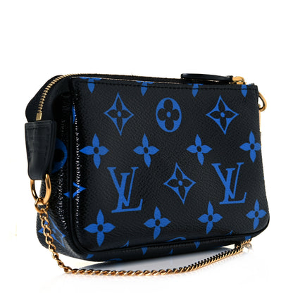 Louis Vuitton Colored Monogram Mini Pochette Accessories Blue Black 3 of 8