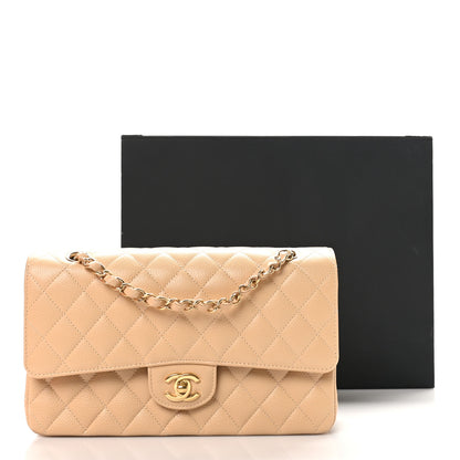 Chanel Caviar Quilted Medium Double Flap Beige 11 of 11