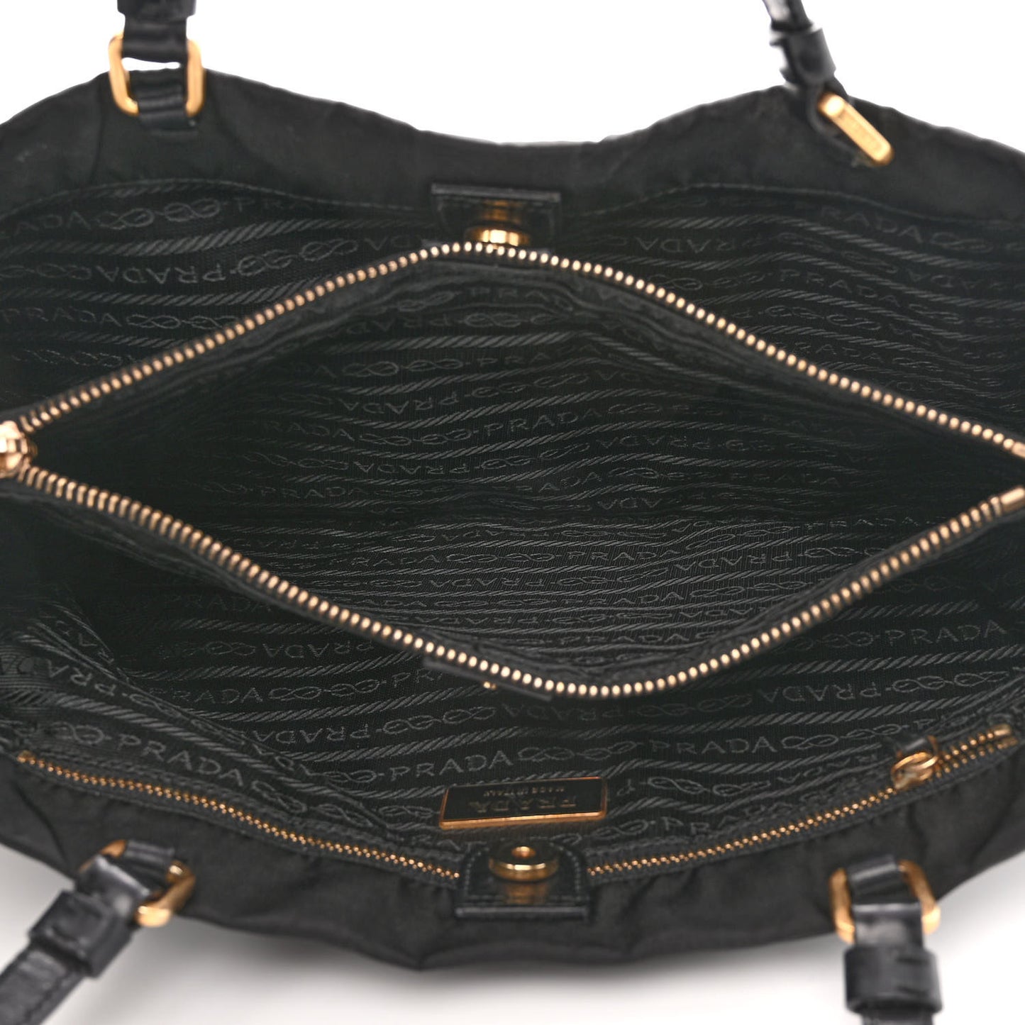 Tessuto Nylon Soft Calfskin Shoulder Bag Black