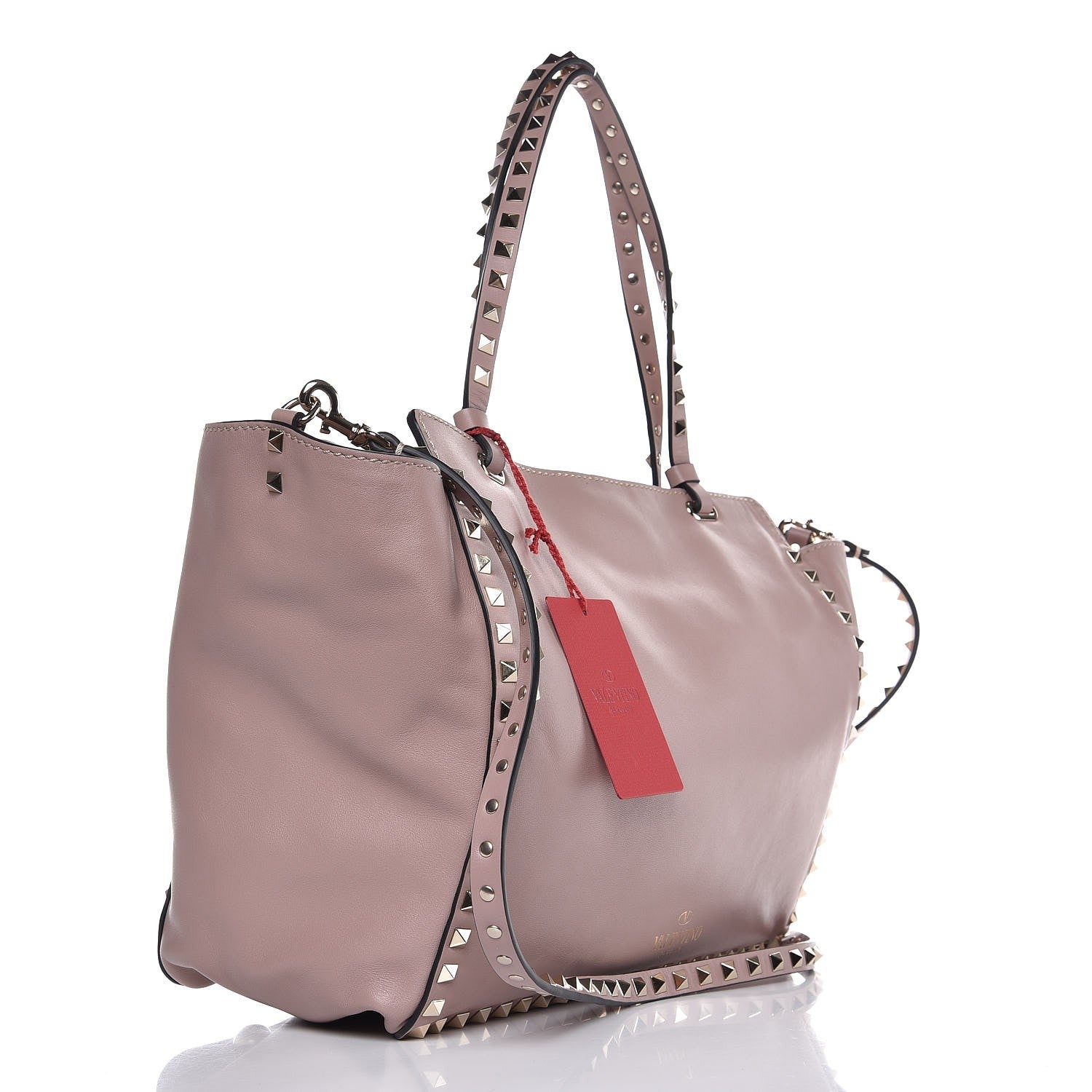 Valentino Garavani Vitello Medium Rockstud Tote Poudre 4 of 7