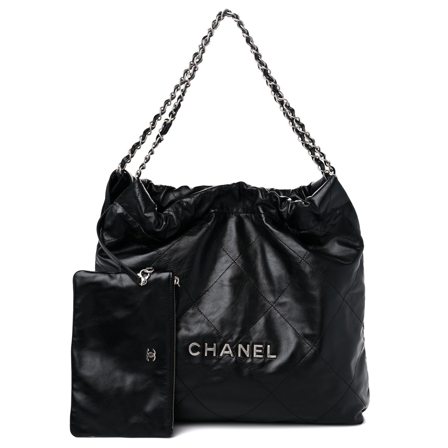 Chanel Shiny Calfskin Quilted Chanel 22 Black 1 of 10
