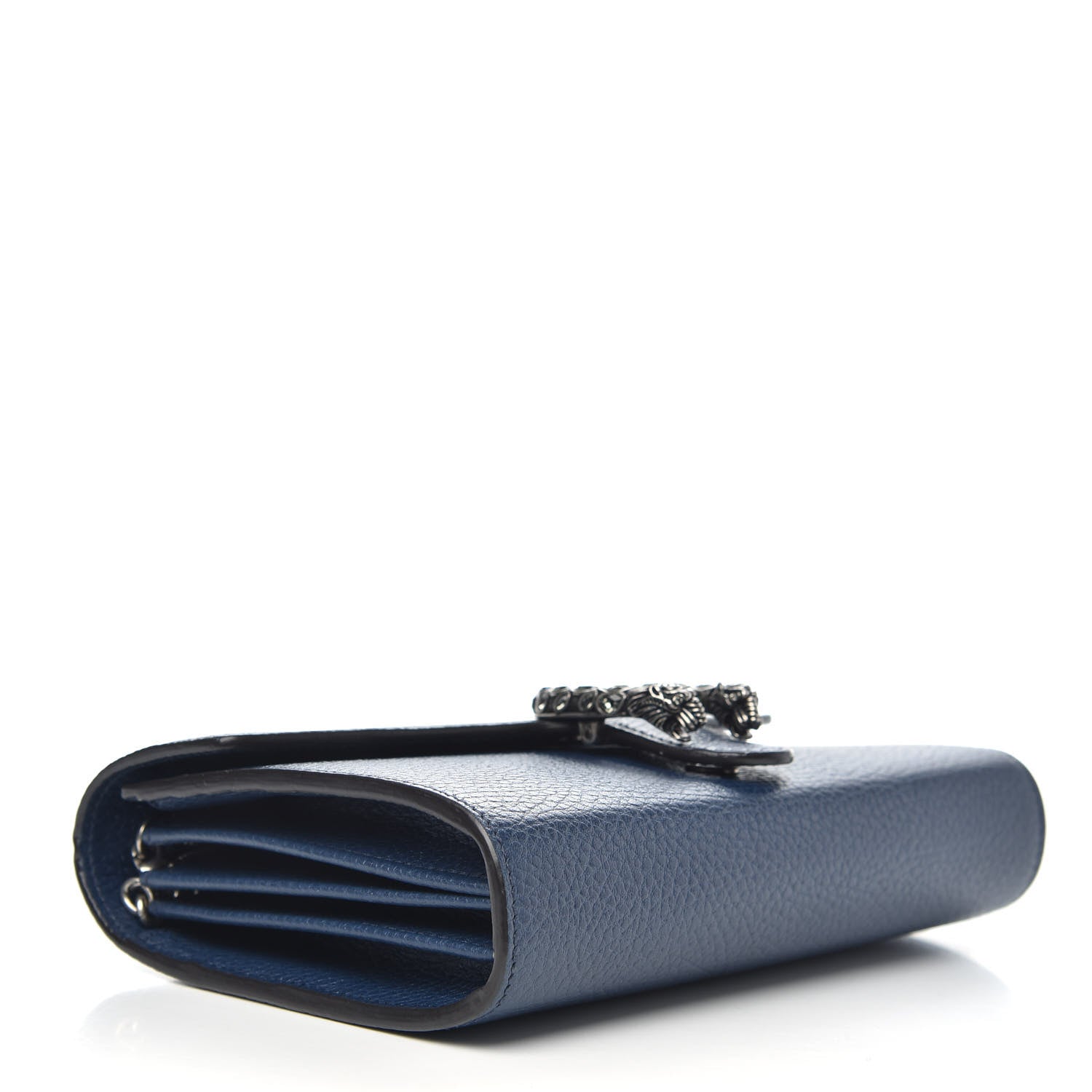 Gucci Dollar Calfskin Crystal Mini Dionysus Chain Wallet Blue Agata Black Diamond 4 of 11