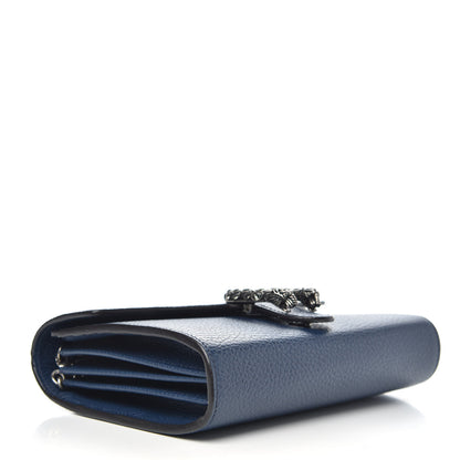 Gucci Dollar Calfskin Crystal Mini Dionysus Chain Wallet Blue Agata Black Diamond 4 of 11
