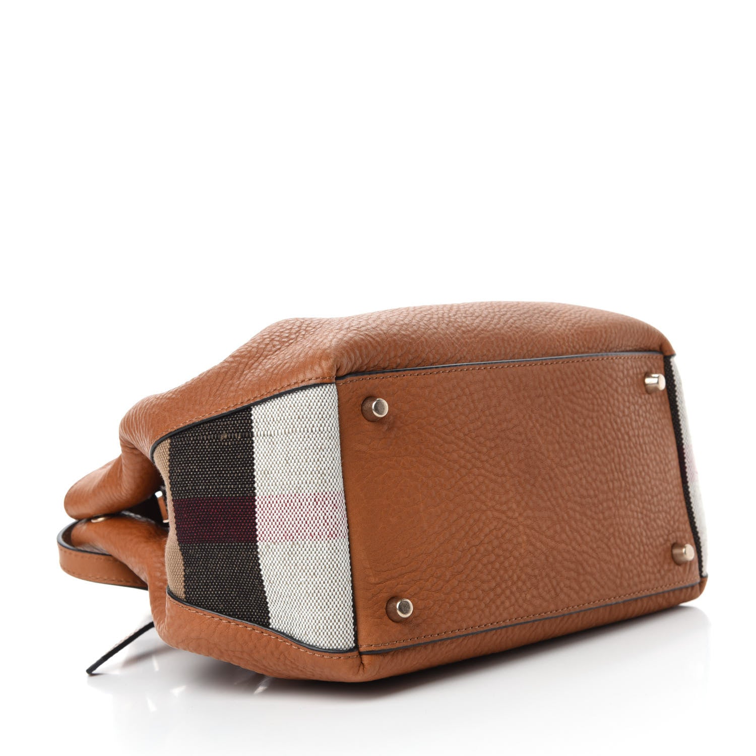 Burberry Grainy Calfskin House Check Small Maidstone Saddle Brown 4 of 11