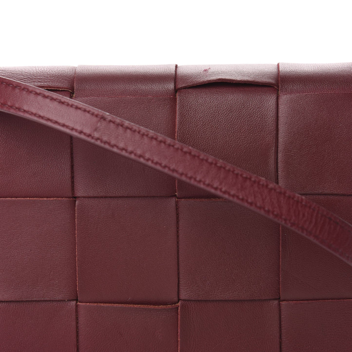 Nappa Maxi Intrecciato Mini Cassette Crossbody Bordeaux