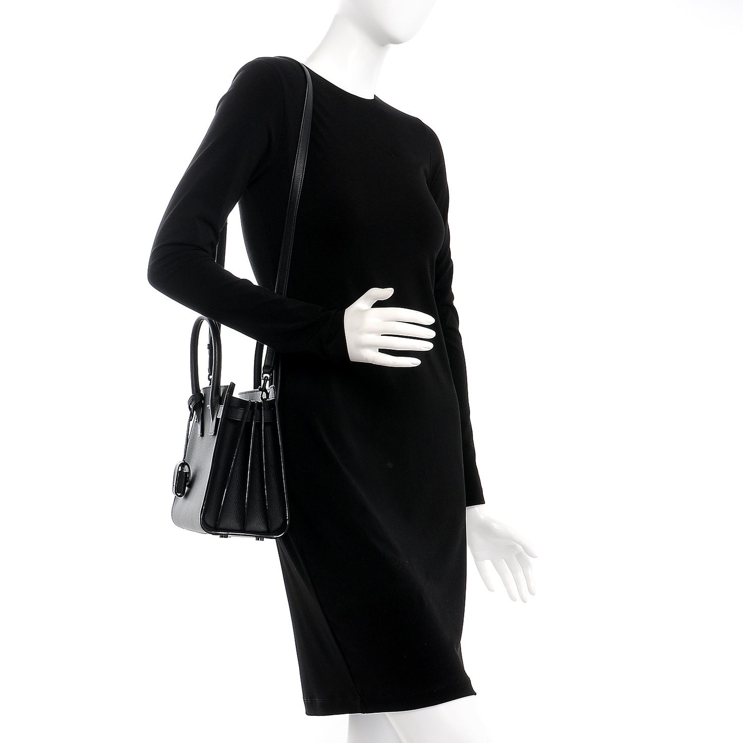 Grained Calfskin Baby Sac De Jour Black
