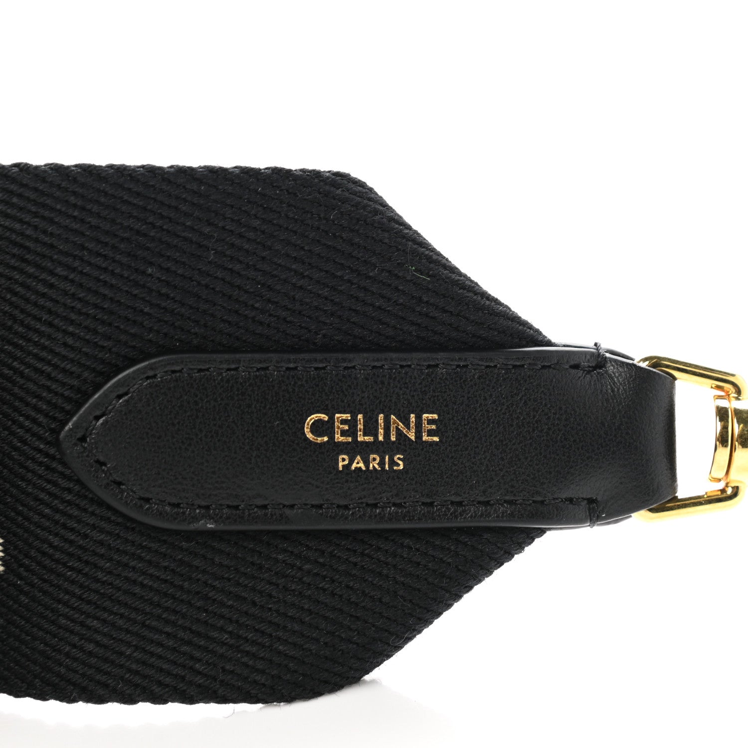 Celine Jacquard Wool Logo Short Strap Black Beige 3 of 7