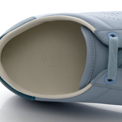 Gucci Calfskin Interlocking G Perforated Womens Ace Sneakers 37 Porcelain Light Blue Zaffiro 7 of 10