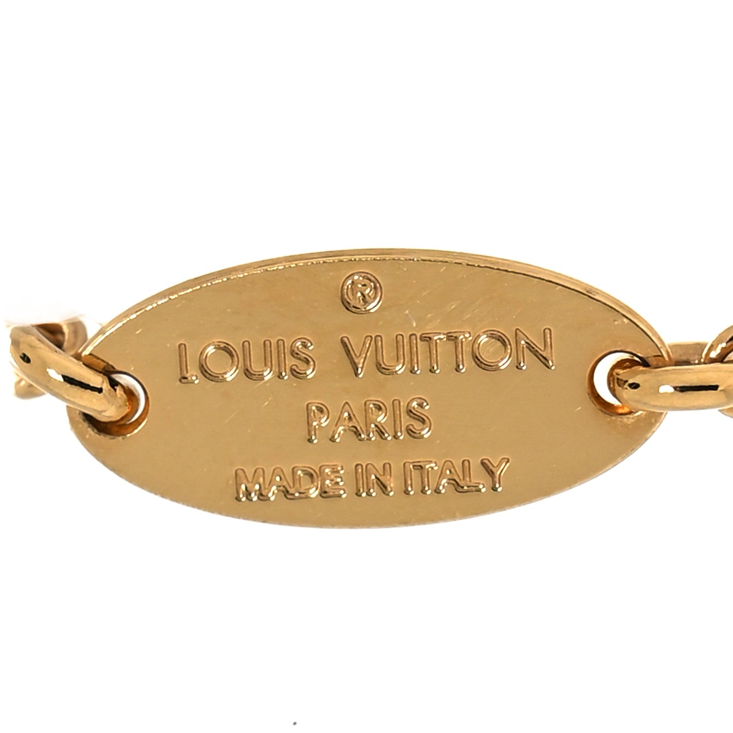 Louis Vuitton Brass Essential V Necklace Gold 5 of 6