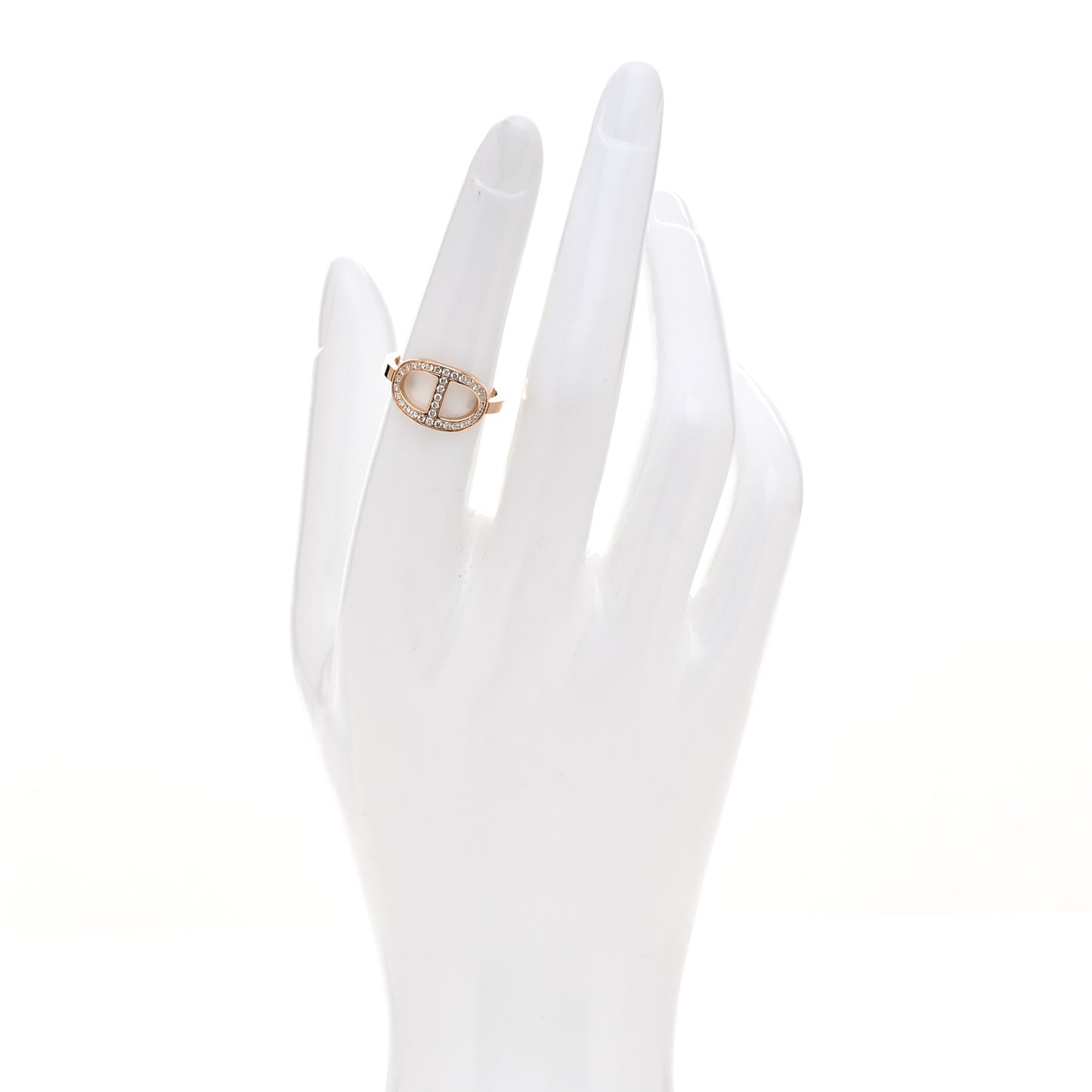 18K Rose Gold Diamond MM Chaine d'Ancre Contour Ring 51 5.75