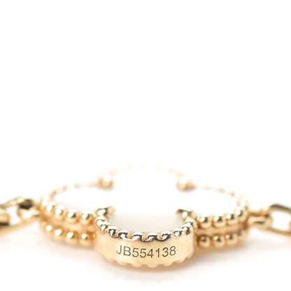 Van Cleef & Arpels 18K Yellow Gold Mother of Pearl 5 Motifs Vintage Alhambra Bracelet 3 of 5