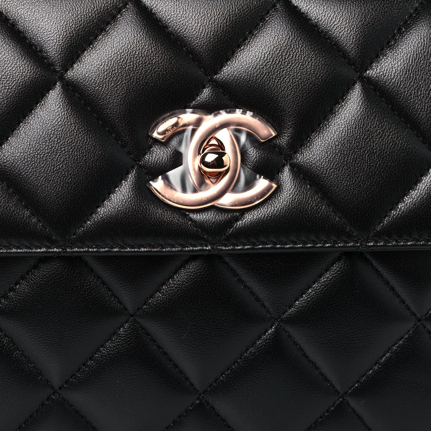 Lambskin Quilted Small Trendy CC Dual Handle Flap Bag Black