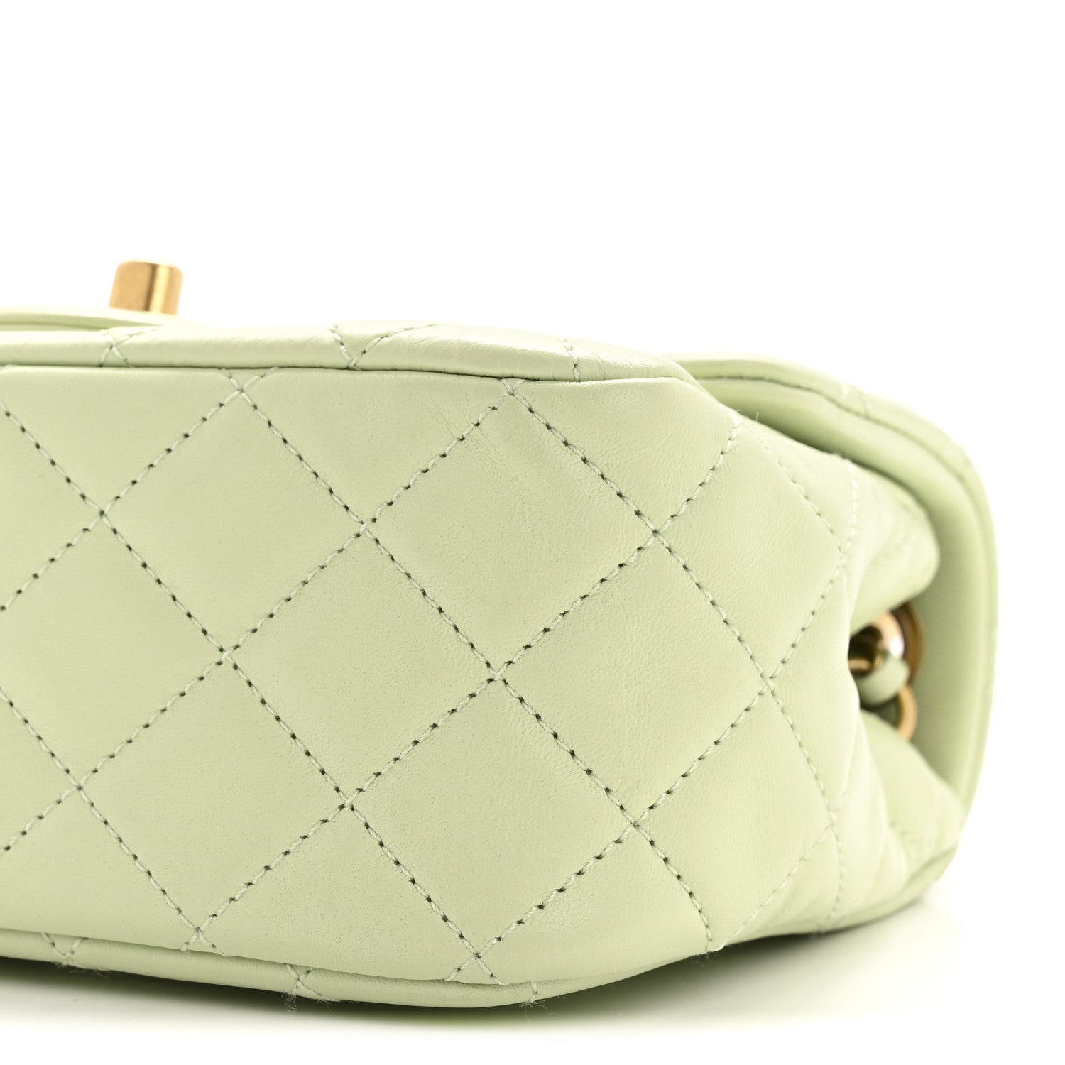 Chanel Lambskin Quilted Mini Pearl Crush Flap Light Green 10 of 12
